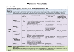 sample PAL Leaders` session plans