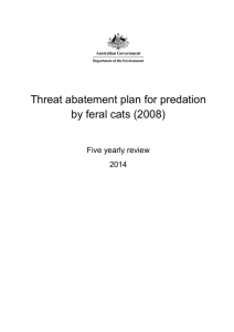 Threat abatement plan for predation by feral cats