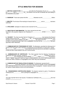 Form of Minutes for Session (DOC)