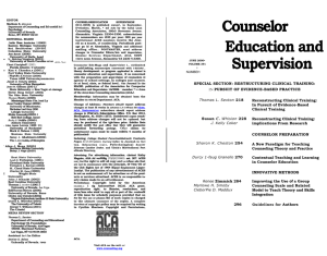 A New Paradigm for teaching Counselling Theory and Practice