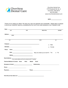New Patient Forms - Churchton Dental Care