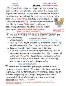Matter guided notes
