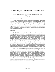 Fonovisa, Inc. v. Cherry Auction, Inc., 76 F.3d 259 (1996)