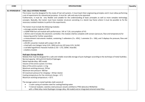 CODE SPECIFICATIONS Quantity DL HYDROGEN