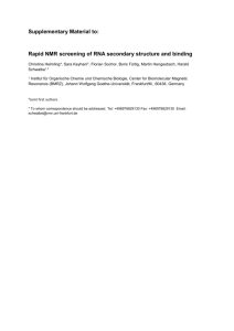 Rapid NMR screening of RNA secondary structure and binding