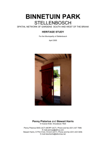 “Binnetuin Park”. - Stellenbosch Heritage Foundation