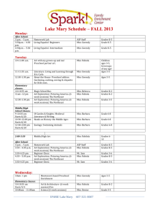 Lake Mary Schedule – FALL 2013