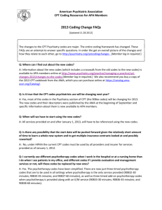 2013 Coding Change FAQs