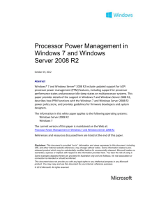 Processor Power Management Changes in Windows 7