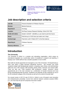 Job Description - Department of Oncology