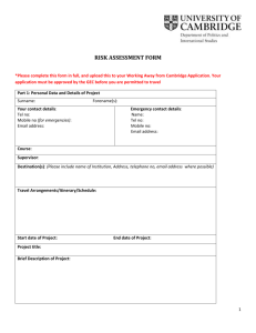 Risk Assessment Form