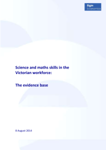 Science and Maths Skills in the Victorian Workforce