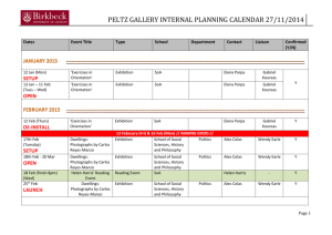PELTZ GALLERY INTERNAL PLANNING CALENDAR 27/11/2014