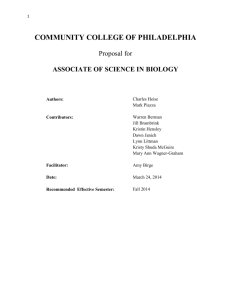 Biology Degree - Community College of Philadelphia