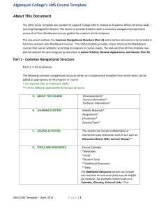 Algonquin College*s LMS Course Template