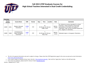Fall 2015 UTEP Graduate Courses for High School Teachers