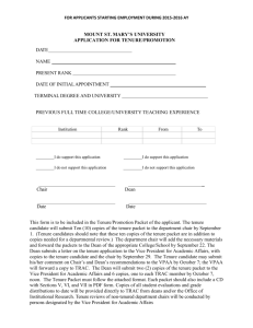 Tenure Application Request Form