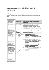 Appendix 3: Identifying LLN skills in a unit of competency