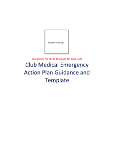 Health & Safety Club Medical Emergency Action Plan