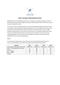 New Teacher Information Pack - Wembley High Technology College