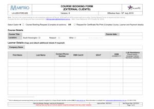 Course Booking Form (External)