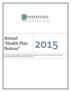 2015 Annual Health Plan Notice Booklett