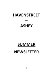 Joint Newsletter – Summer 2015 - Havenstreet and Ashey Parish