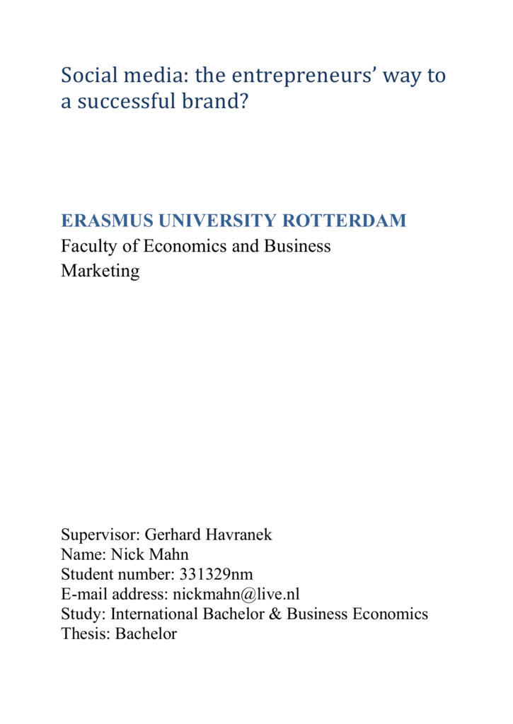 thesis erasmus university