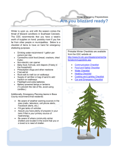 Winter Emergency Preparedness - Baca County Public Health Agency