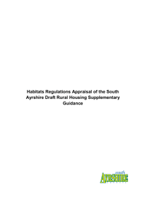 Habitats Regulations Appraisal of the South Ayrshire Draft Rural