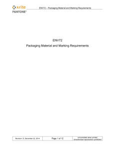 Packaging Material and Marking Requirements - X