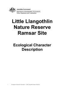 Little Llangothlin Nature Reserve Ramsar site Ecological Character