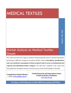 Annual consumption of medical textiles products