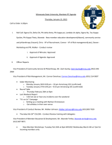 Minnesota State University, Mankato IFC Agenda Thursday, January