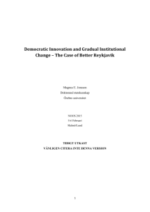 Democratic Innovation and Gradual Institutional Change – The Case