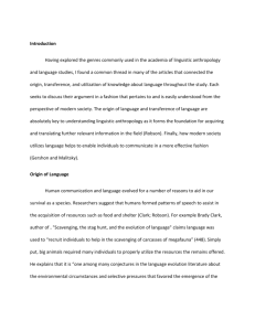Final Draft - The Genres of Linguistic Anthropology: A Reflection