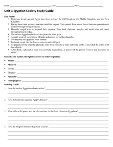 Unit 3 Egyptian Society Study Guide