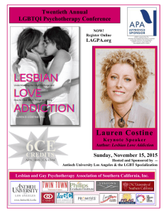 NOW! - Lesbian & Gay Psychotherapy Association