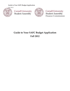 Guide to Your SAFC Budget Application
