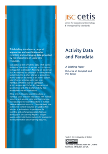 Activity Data and Paradata
