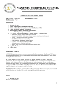 Church Working Group Meeting: Minutes Date: Thursday 23 April