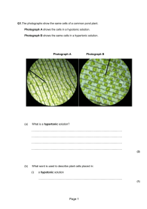 Q1.The photographs show the same cells of a common pond plant