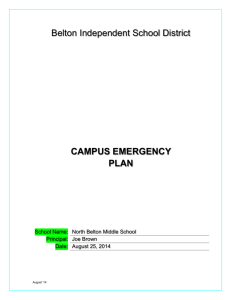 Campus Emergency Plan - Belton Independent School District