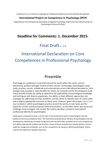 International Project on Competence in Psychology