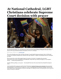 Celebrating Supreme Court Decision at the National Cathedral