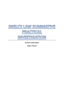 Snell`s law prac report