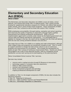 Elementary and Secondary Education Act (ESEA)
