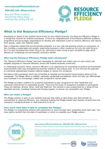 Resource Efficency Pledge FAQ`s - Voluntary Action North Lanarkshire