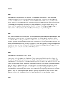 Dubai World Cup Timeline