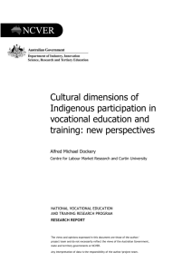 Cultural dimensions of Indigenous participation in VET